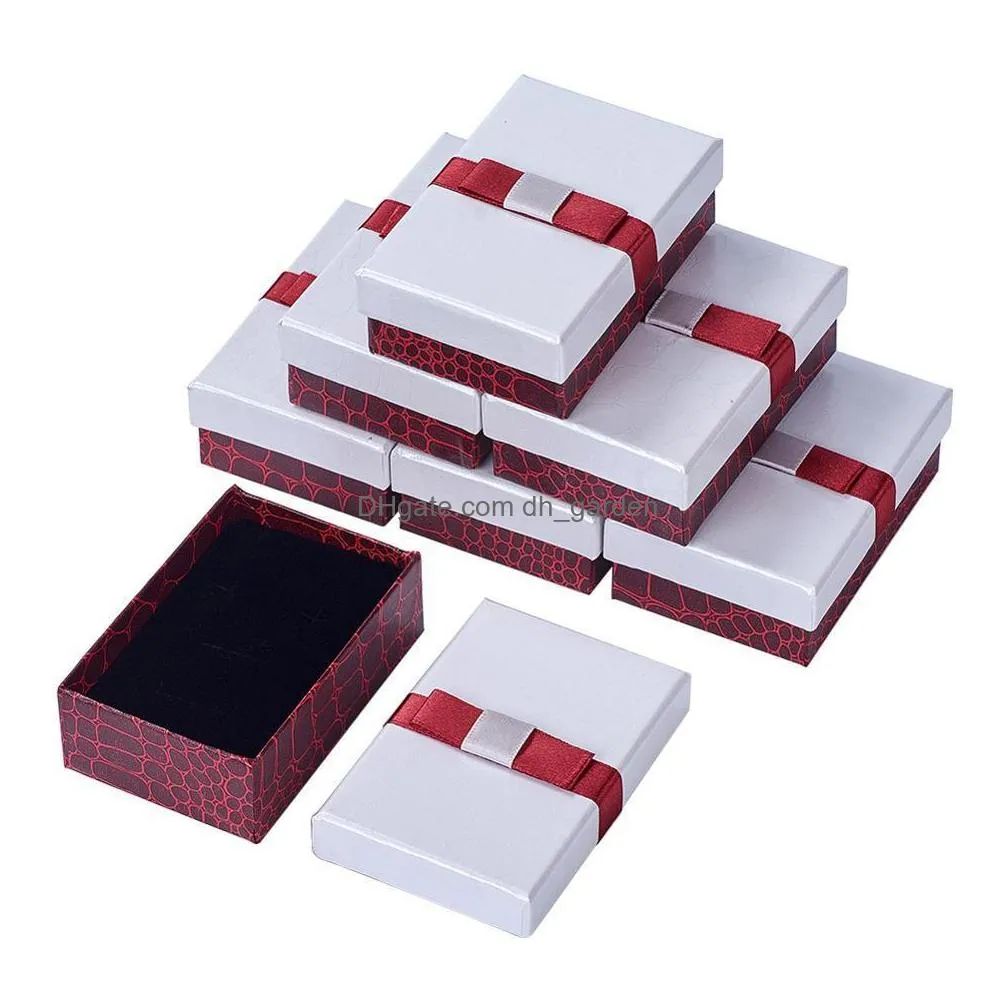 48pcs jewelry set with bowknot ring necklace bracelets earring gift packaging boxes rectangle 9x6x3cm cardboard box