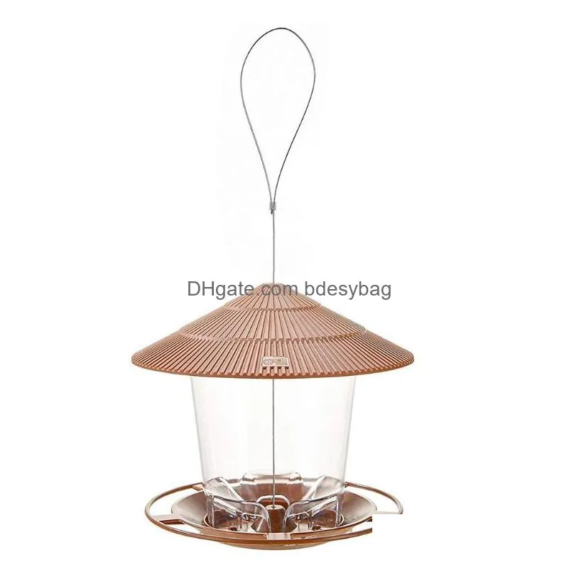 garden decorations 4xfa waterproof gazebo hanging wild bird feeder outdoor container with hang rope feeding house type decor