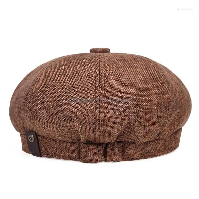 berets 2023 mens casual sboy hat spring and autumn retro beret wild hats unisex octagonal cap