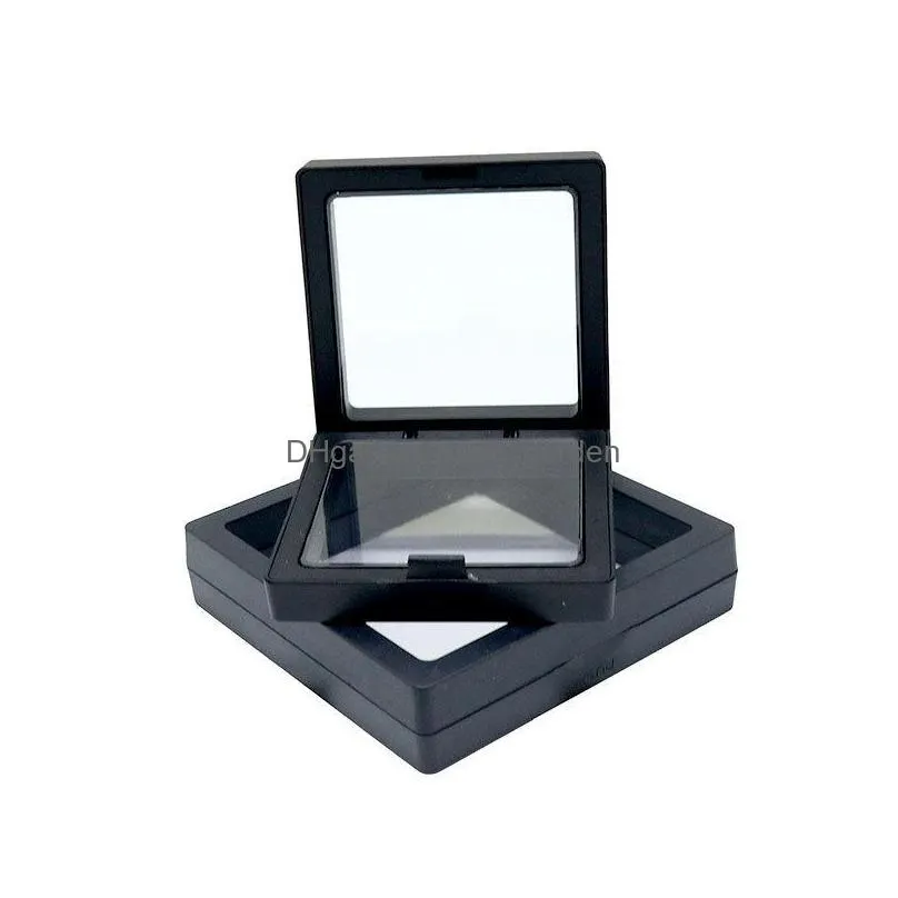 10pcs/lot transparent jewelry display box case ring necklace bracelet organized 3d floating square frame storage collection