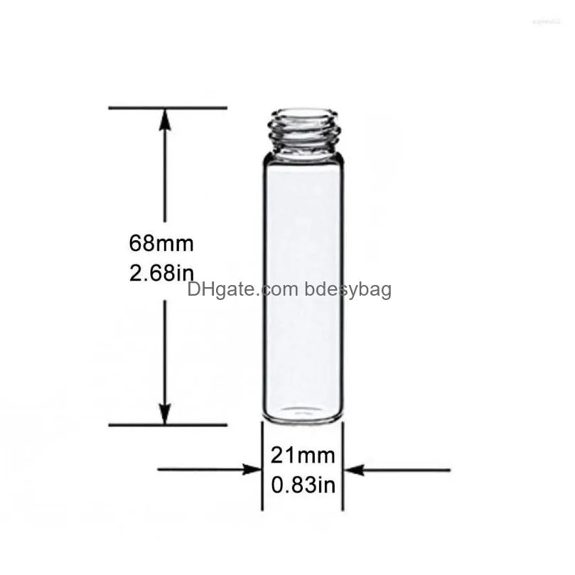 Storage Bottles & Jars Storage Bottles Portable Small Glass Bottle Snuff Snorter With Metal Spoon Sniffer Container Drop Delivery Home Dhesw