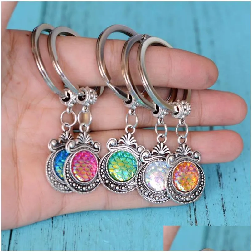 keychains mermaid keychain resin keyring decorative pendants for women bags car key phone accessories party giftskeychains