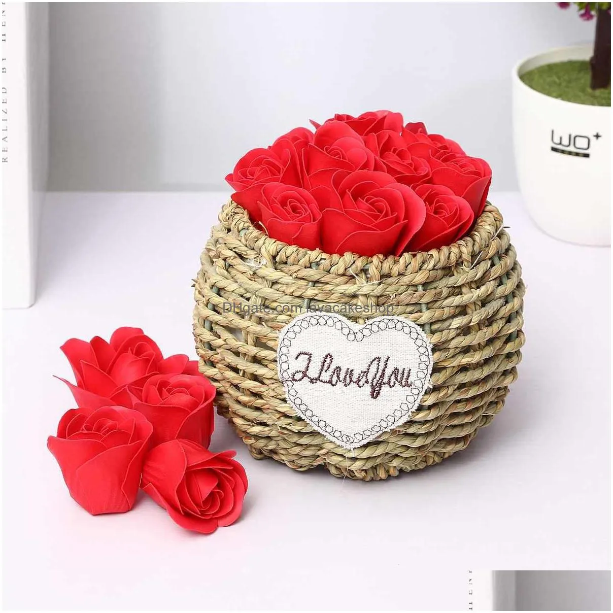 81 pcs soap roses artificial dried flowers heads rose bouquet for rose petals bath party wedding decoration valentines day gift f1217