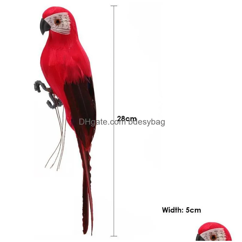 garden decorations 1pc creative foam feather artificial parrots imitation bird model home outdoors wedding decoration ornament diy party