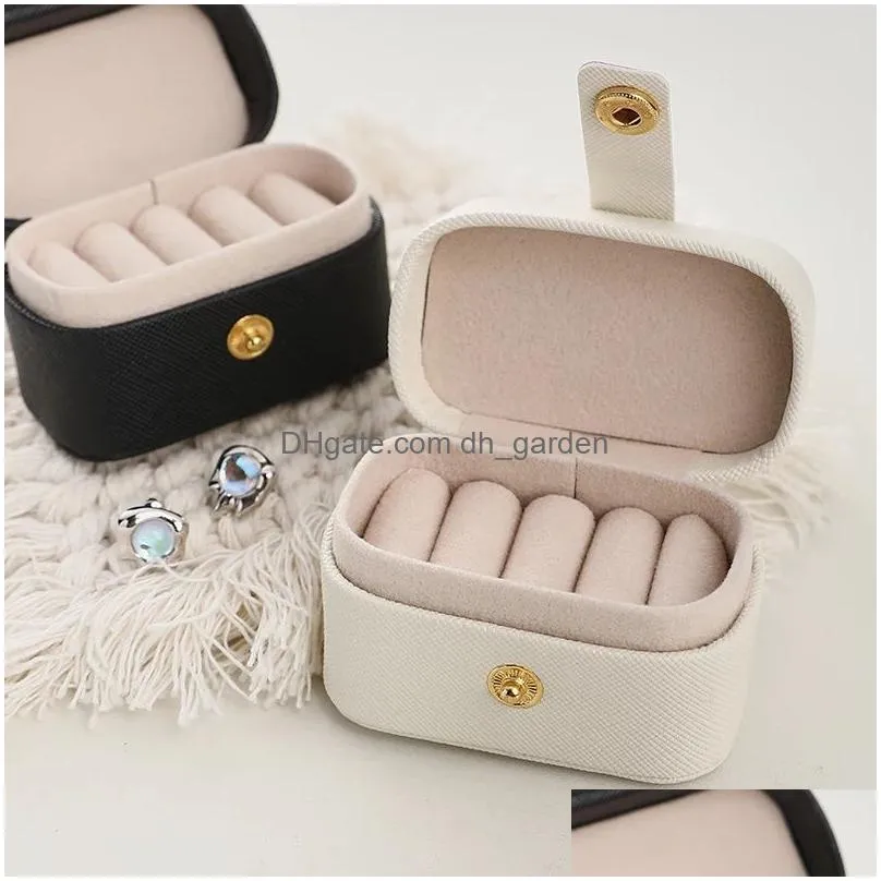 Jewelry Boxes Portable Mini Jewelry Box Ring Organizer Earrings Storage Case Packaging Necklace Holder Gifts Drop Delivery Jewelry Jew Dh5Xl