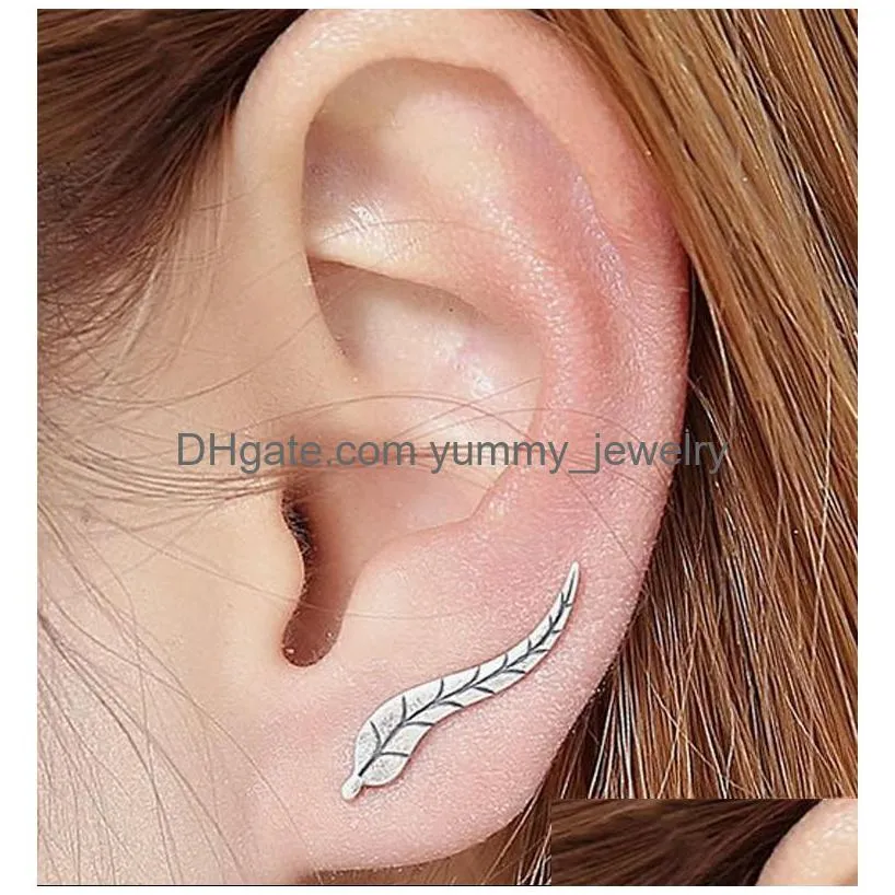 Ear Cuff New Fashion Earrings Jewelry Womens Sier Glod Leaf Female Alloy Ear Cuff For Ladies Drop Delivery Jewelry Earrings Dhzl9