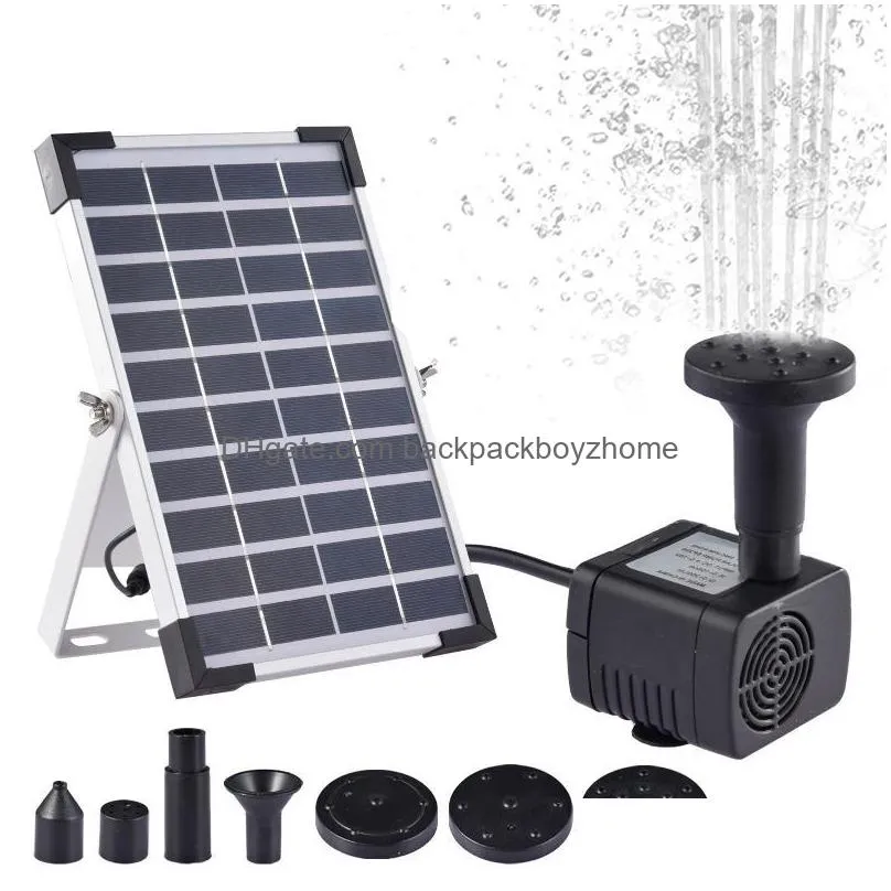 garden decorations solar fountain kit 5w for bird bath water fountains with panel and 6 nozzles outdoor small pond patiogarden