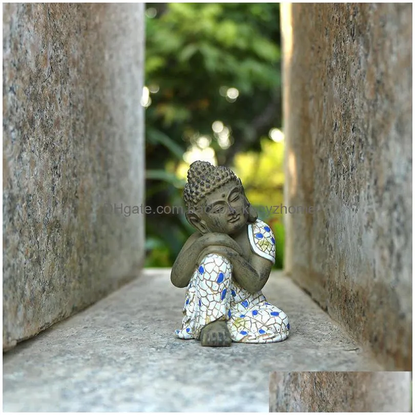 garden decorations sitting buddha statue home decoration figurines bonsai decorations mini zen accessories outdoor decor