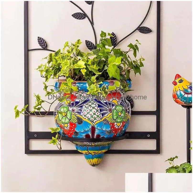 garden decorations resin flower pot handmade statue flatbacked wall planter crafts decor for home gardening ornaments hvr88