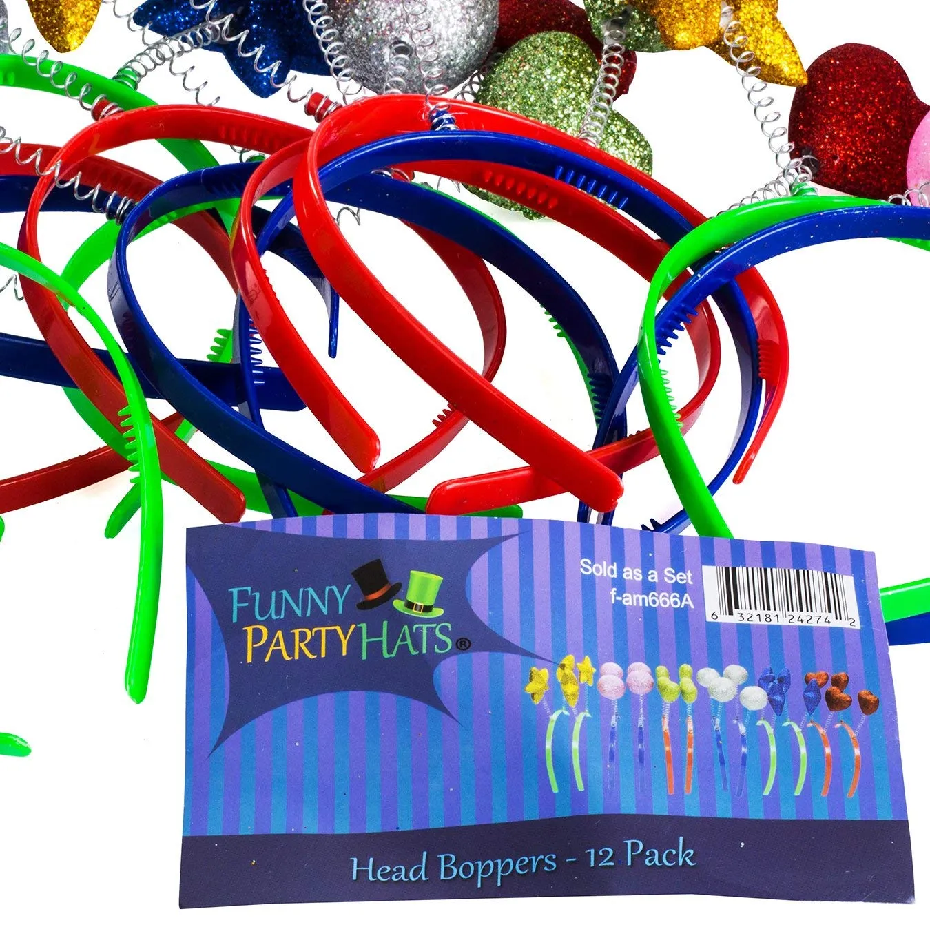 head boppers in assorted design party accessories blue gold