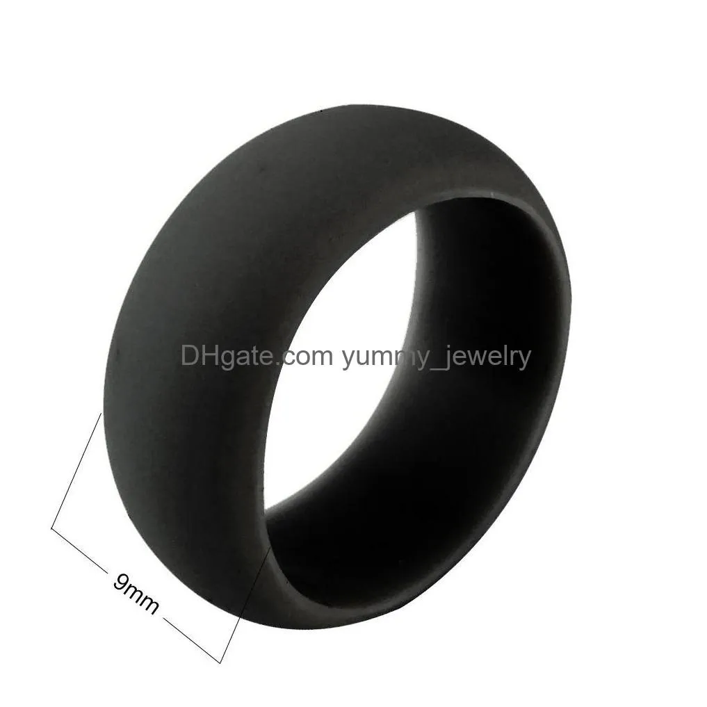 Band Rings Wholesale Sile Wedding Rings Women Men Hypoallergenic O-Ring Band Comfortable Lightweigh Ring For Couple Fashion Design Jew Dhf8U