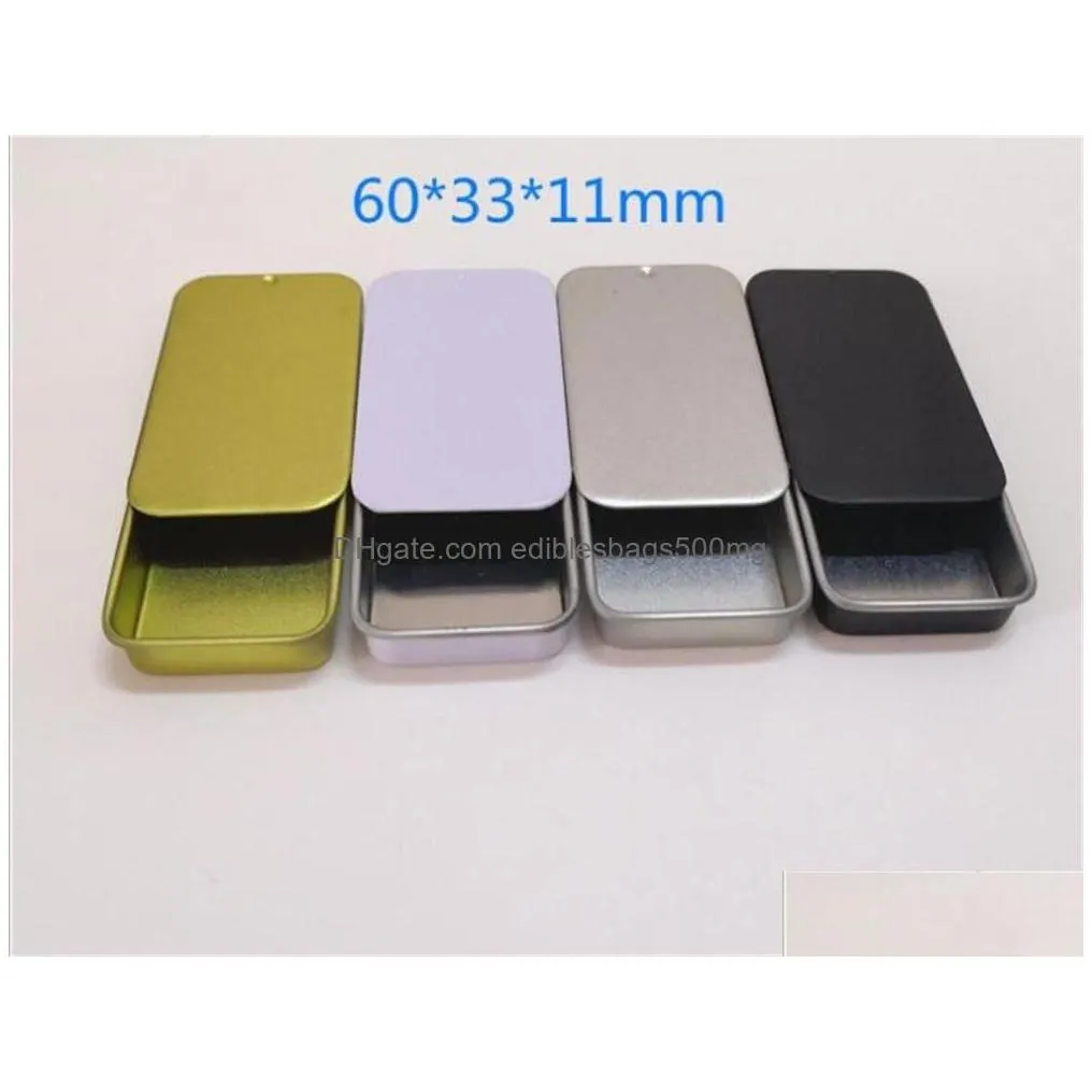 storage boxes bins slide top rectangar metal tin containers for candies jewelry crafts pills lip balm survival kit xb drop deliver