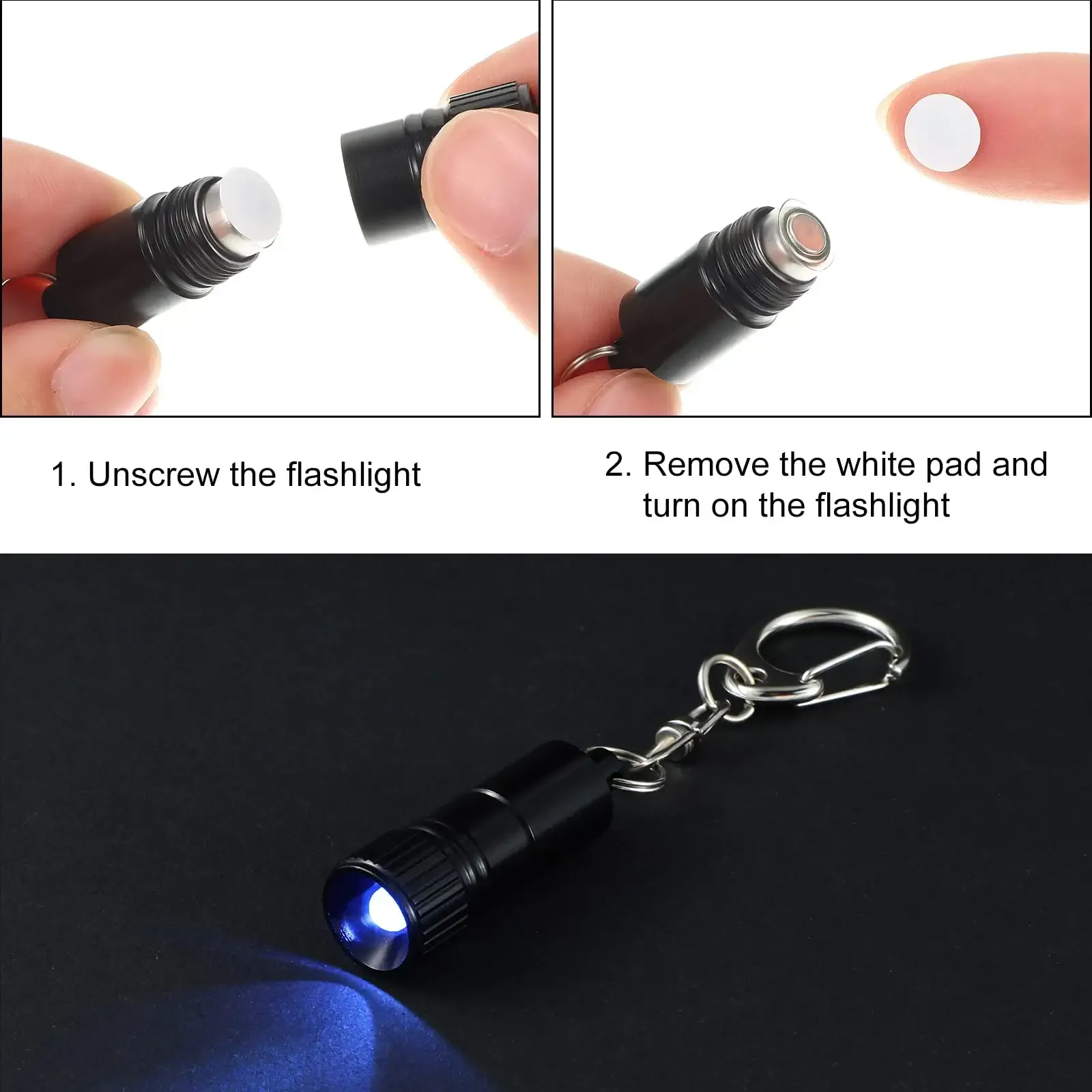 mini flashlight keychain light small keychain flashlights led keychain light tiny flashlight waterproof led light black key ring light torch for night kid reading sleeping dog walking