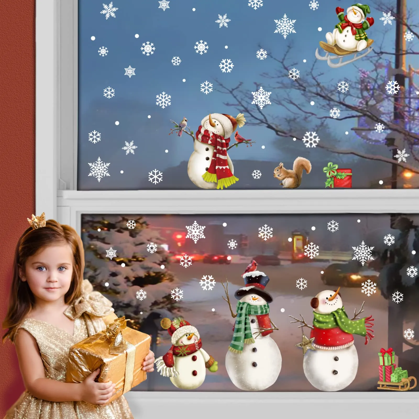 christmas snowflake christmas windows clings stickers snowman window decals white snowflake window clings stickers for windows glass pvc static christmas window stickers for winter party christmas decorations holiday christmas