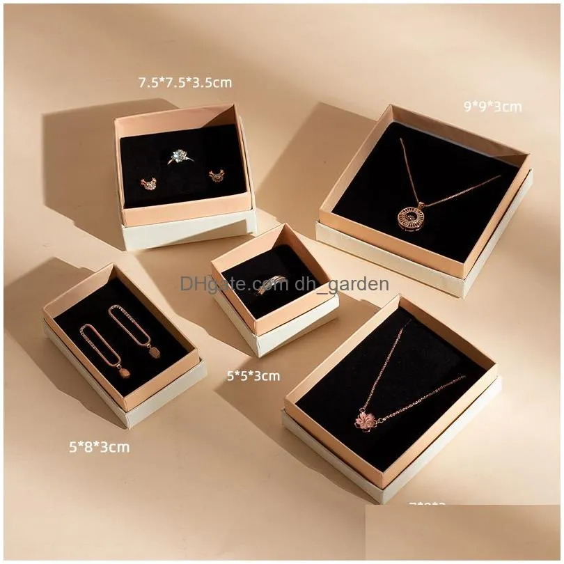 Jewelry Boxes Cardboard Paper Jewelry Boxes Necklace Earrings Ring Storage Organizer Jewellry Gift Packaging Drop Delivery Jewelry Jew Dhc69