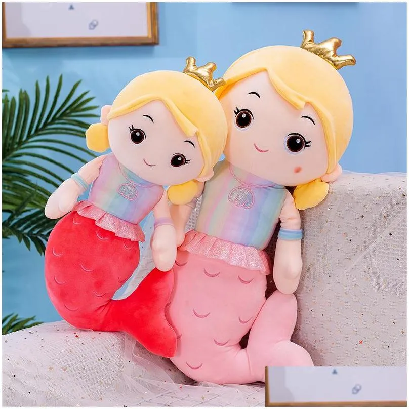 creative lovely mermaid plush animals sleeping pillow doll toy action figure large girl doll wholesale