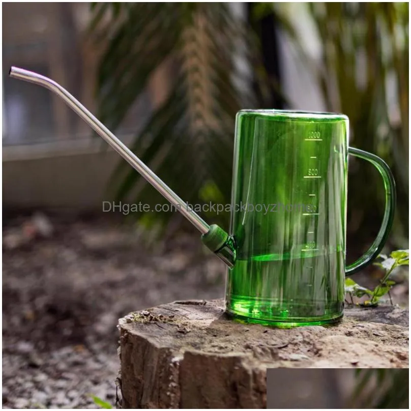 watering equipments pot handheld 1l long spout with measuring scale gardening spray kettle irrigation