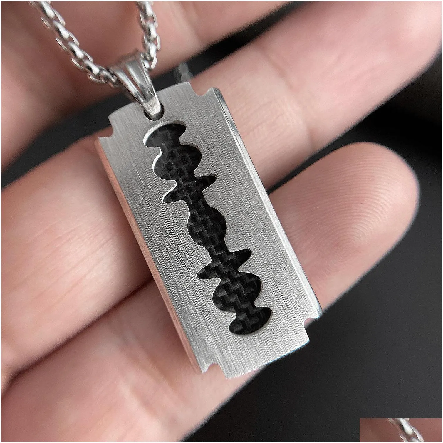 Pendant Necklaces Stainless Steel Necklace Men Garment Accessories Hip-Hop Chain Jewelry Drop Delivery Jewelry Necklaces Pendants Dhxci