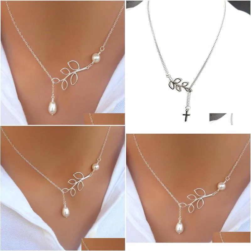 Pendant Necklaces New Punk Minimalist Infinity Luck Pearl Leaf Pendants Necklaces Drop Delivery Jewelry Necklaces Pendants Dhras