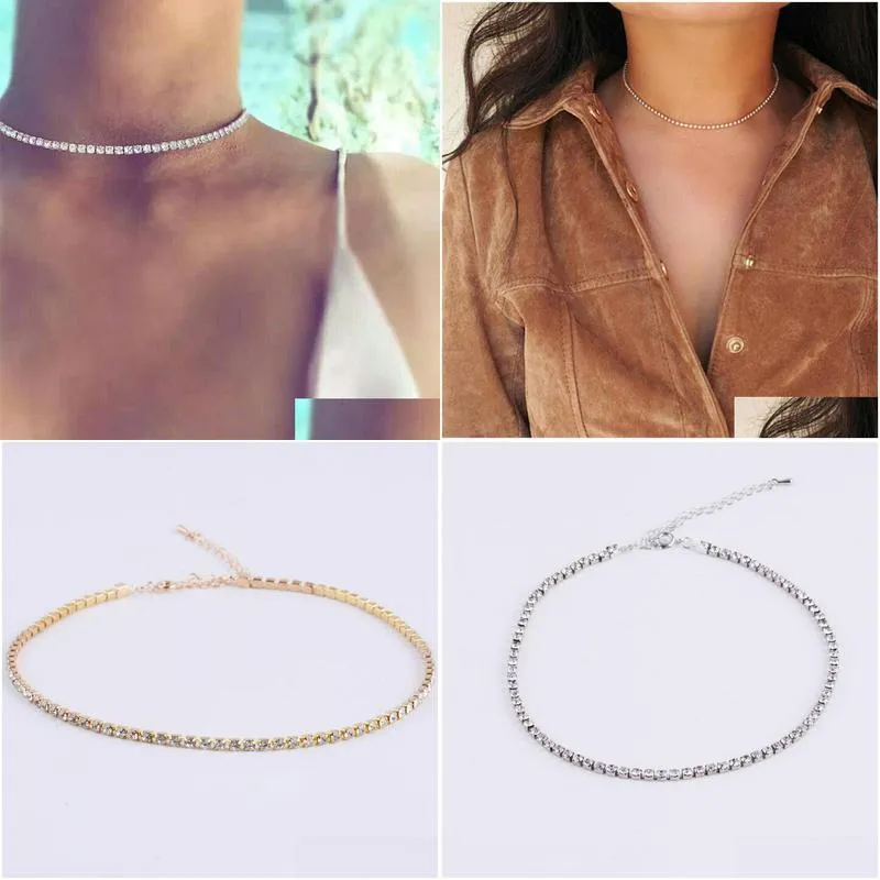 Chokers Luxury Rhinestone Choker Necklace For Women Temperament Collar Mujer Birthday Gifts N22 Drop Delivery Jewelry Necklaces Pendan Dhlxu