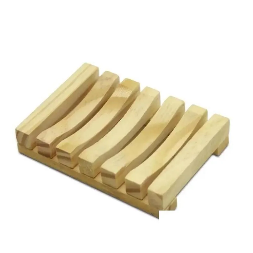 soap dishes bath natural bamboo wooden plate tray holder box case shower hand washing soaps holders drop delivery home garden bathroom