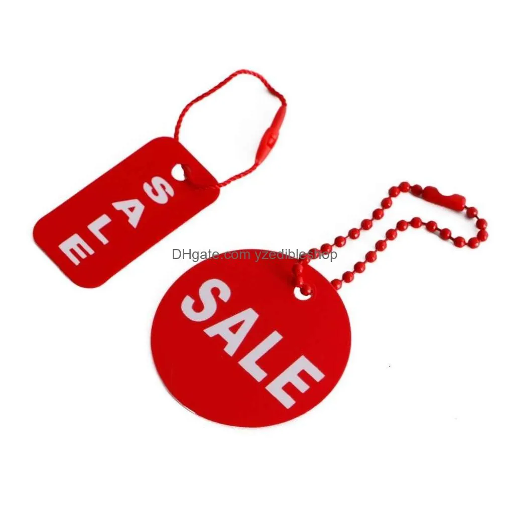 wholesale round pvc sale tags reusable plastic discount price tag shoes hangtag kid dress clothes bag label promo sign card string