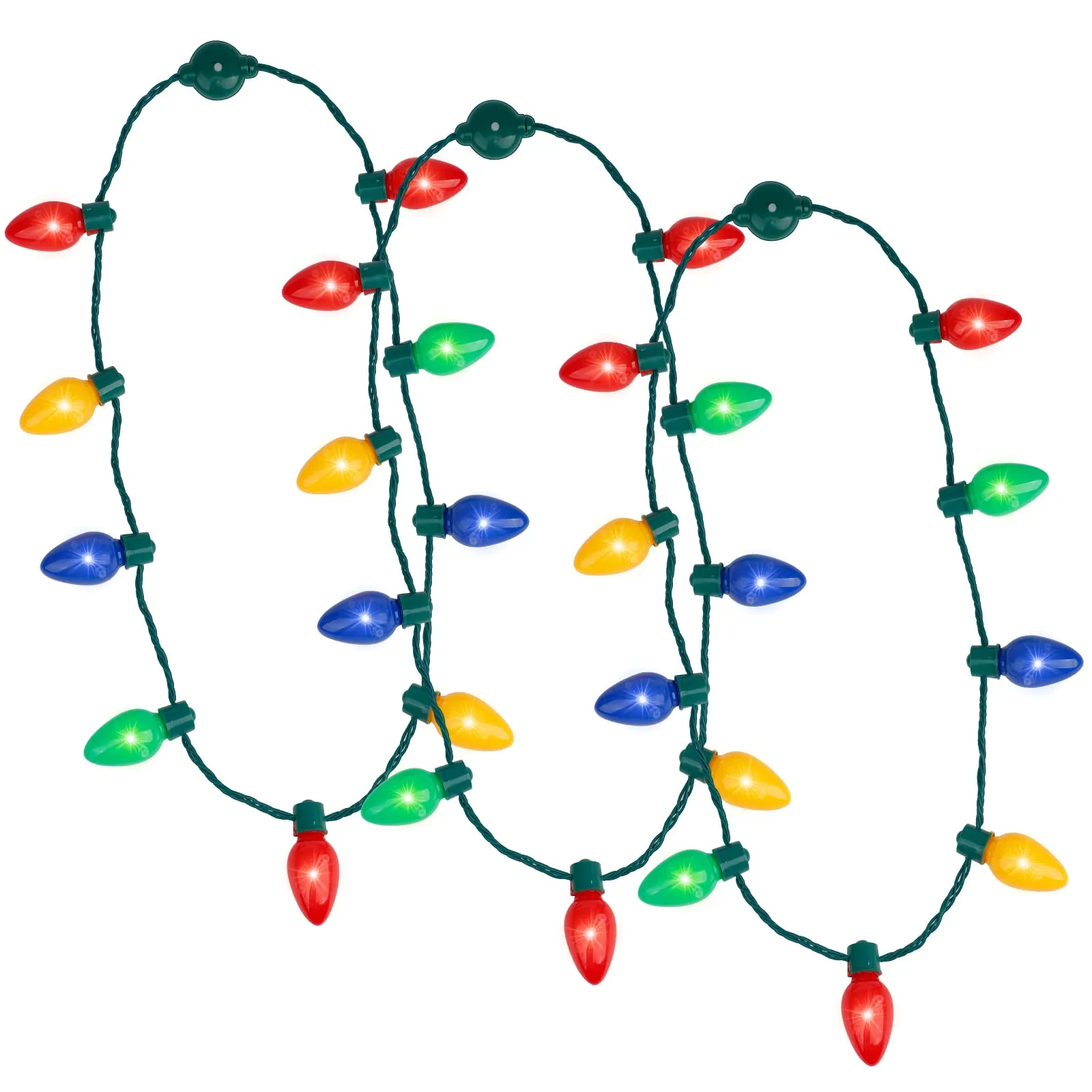 light up christmas bulb necklaces for ugly xmas sweater parties and party favors