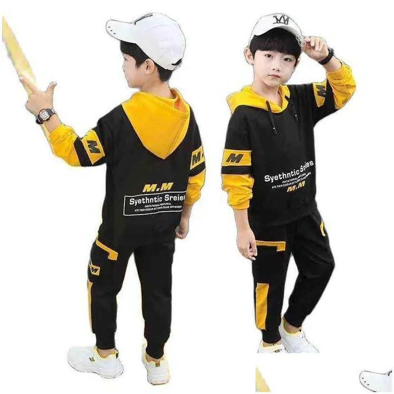 Clothing Sets Baby Boys Clothes Sets Childrens Suits Spring And Autumn Kids Big Sports Suit Toddler Boy 211104 Drop Delivery Baby, Kid Dhhdm