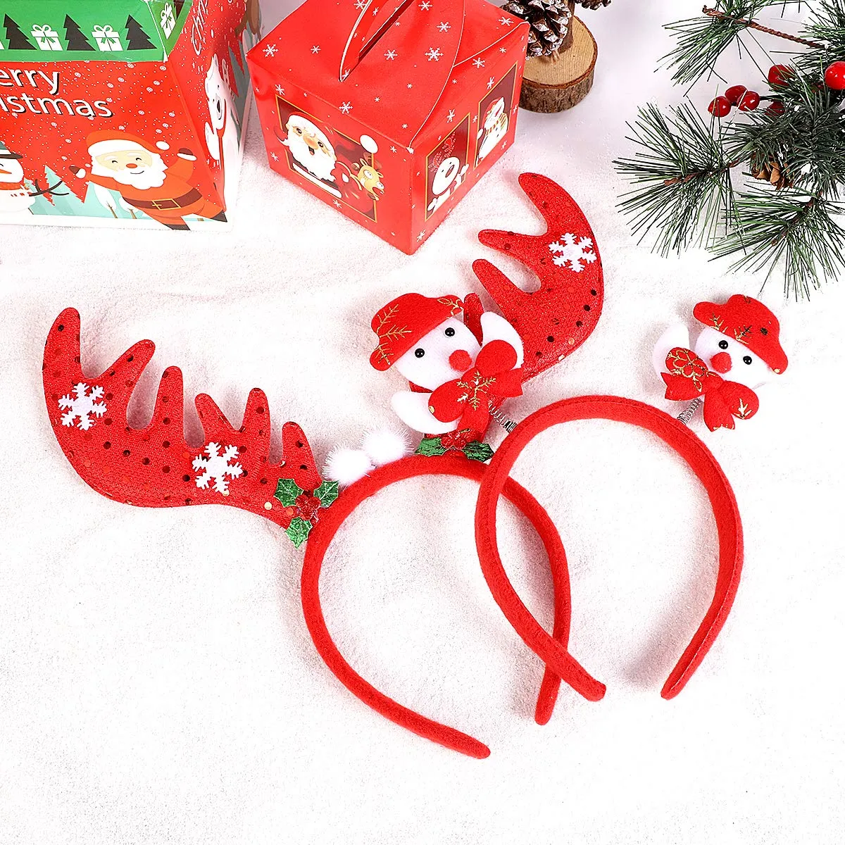 christmas headbands sunglasses christmas novelty party decoration reindeer hair bands santa christmas hair accessories for kids adults assorted styles