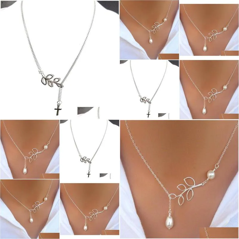 Pendant Necklaces New Punk Minimalist Infinity Luck Pearl Leaf Pendants Necklaces Drop Delivery Jewelry Necklaces Pendants Dhras