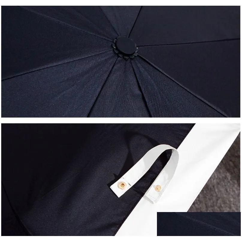 Umbrellas Luxury Matic Sun Rain Umbrellas Folding Designer Umbrella Drop Delivery Home Garden Housekeeping Organization Rain Gear Dhfe7