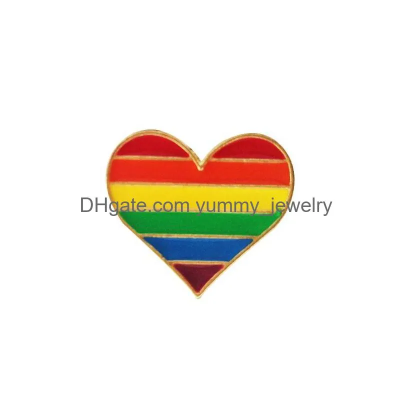 Pins, Brooches Rainbow Color Enamel Lgbt Brooches For Women Men Gay Lesbian Pride Lapel Pins Badge Fashion Jewelry In Bk Drop Delivery Dh6Mh