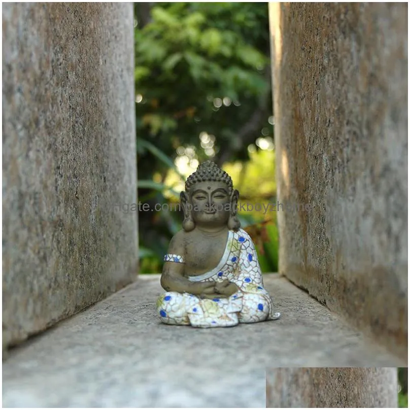 garden decorations sitting buddha statue home decoration figurines bonsai decorations mini zen accessories outdoor decor