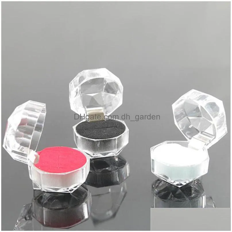 Jewelry Boxes Clear Plastic Ring Earrings Display Boxes Pendant Beads Storage Organizer Package Case Gift Jewelry Box 3 Colors Drop De Dhmko