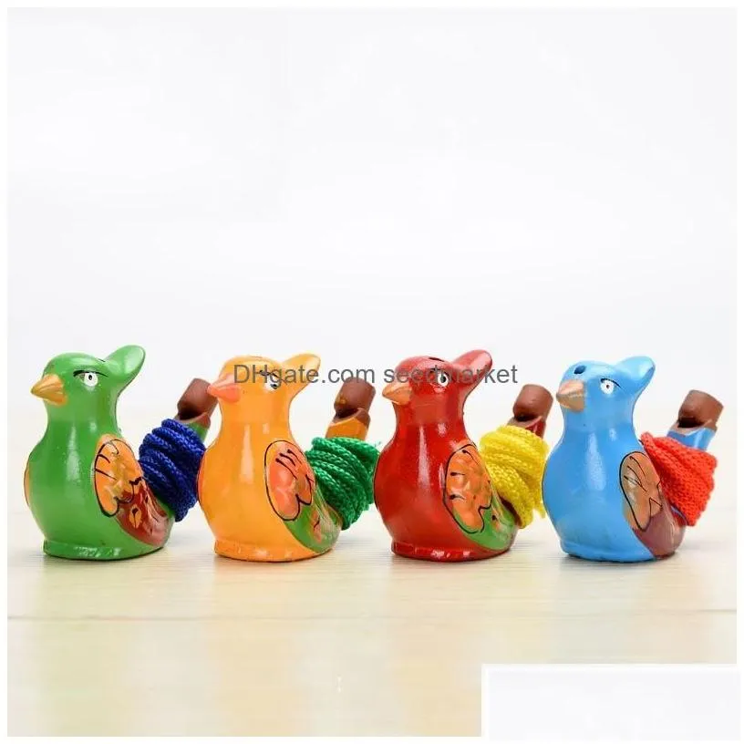 novelty items creative water bird whistle ceramic clay birds cartoon children gifts animal whistles retro ceramics craft home decora