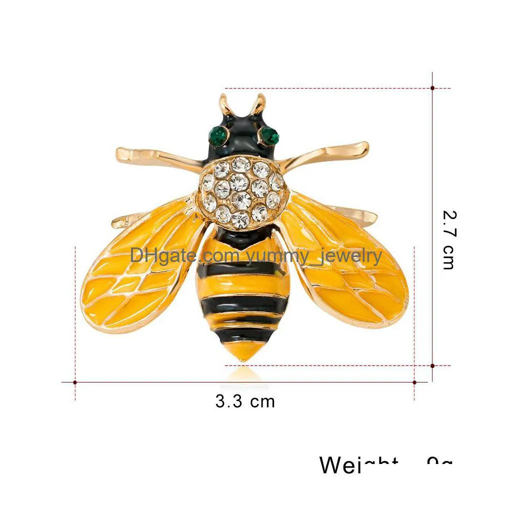 Pins, Brooches 2021 Mti Color Enamel Ainmal Brooches For Women Peacock Bee Butterfly Hedgehog Owl Flamingo Parrot Crystal Brooch Pins Dhvy8