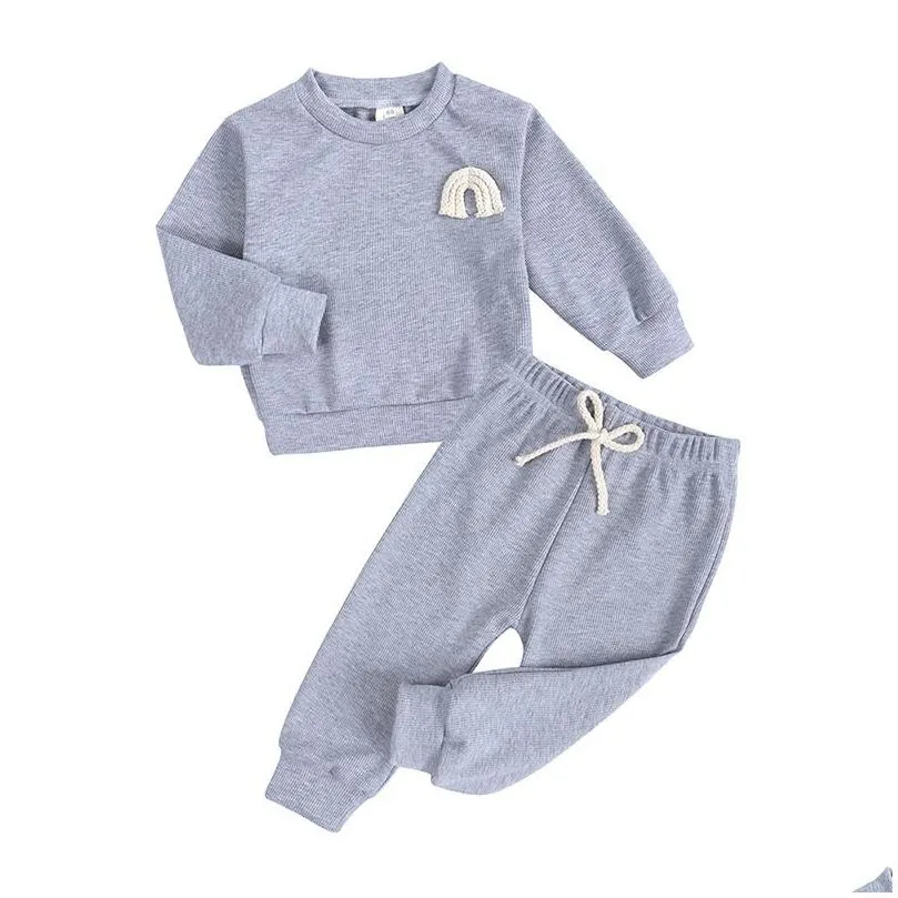 Clothing Sets Brand Baby Boy Clothes Sets Autumn Casual Girl Clothing Suits Child Suit Sweatshirts Sports Pants Spring Kids Set Drop D Dhkko