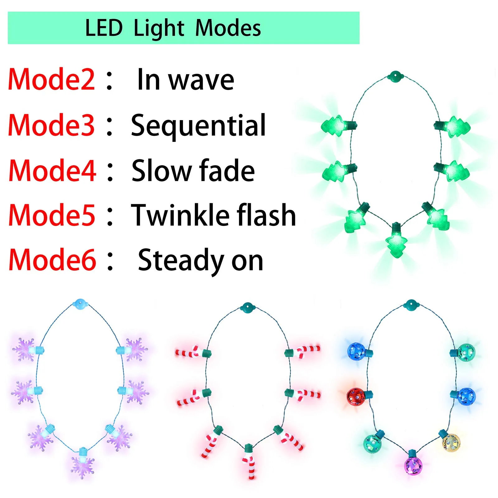 christmas style led holiday necklace lightup necklace holiday accessories party favors