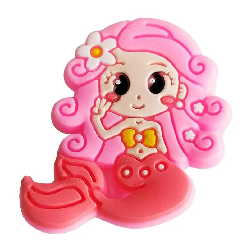 anime charms wholesale childhood memories mermaid princess funny gift cartoon croc charms shoe accessories pvc decoration buckle soft rubber clog