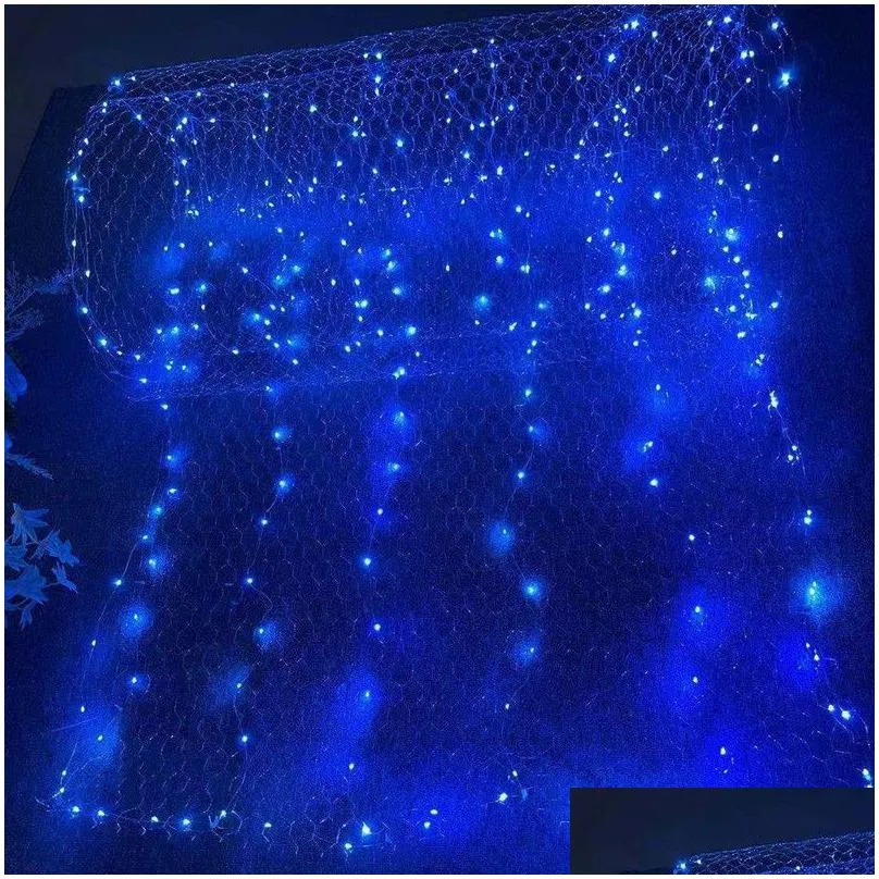 wedding ceiling decoration centerpieces led wire meshes light string star net rice lamp party window el ornament
