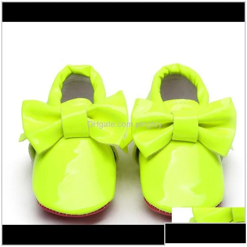 Shoes Baby Kids Maternitypatent Pu Leather Tassel Baby Moasins Big Bowknot  First Walkers For 024M Boys Girls Toddlers