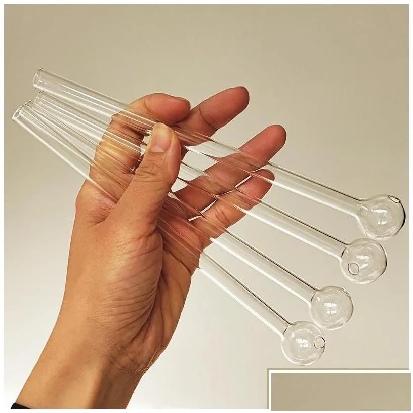 smoking pipes 20cm7.9inch length oil burner pipe thick pyrex transparent glass for bubbler tube dot nail burning jumbo accessories d