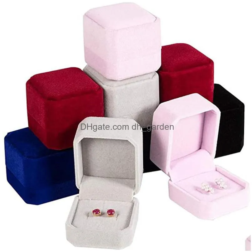 Jewelry Boxes Ring Boxes Earring Pendant Jewelry Holder Storage Case Gift Packing Box For Wedding Square Display Drop Delivery Jewelry Dh0Sk