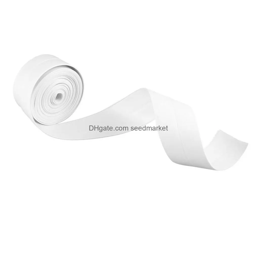 3.2mx3.8cm bathroom shower sink bath sealing strip tape white pvc self adhesive waterproof wall sticker for bathroom kitchen