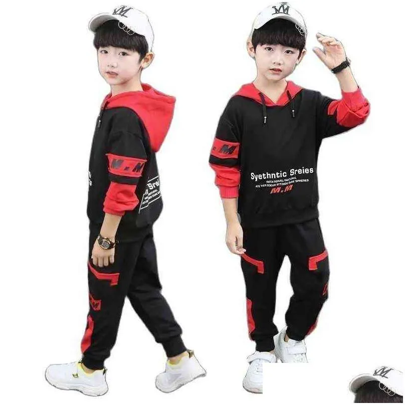 Clothing Sets Baby Boys Clothes Sets Childrens Suits Spring And Autumn Kids Big Sports Suit Toddler Boy 211104 Drop Delivery Baby, Kid Dhhdm