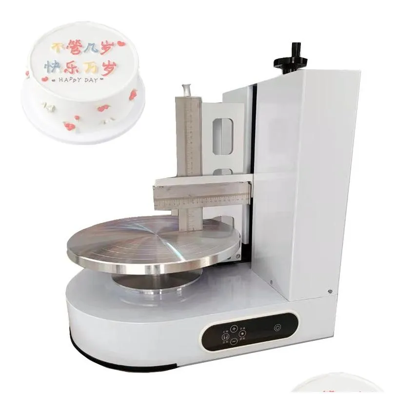 semi automatic birthday cake spreading machine cake plastering cream layer filling decorating maker