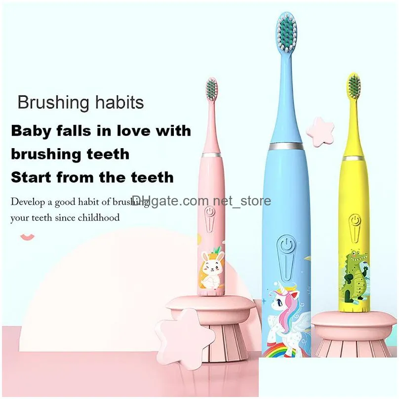 for children electric toothbrush cartoon pattern kids with replace the toothbrush head ultra electric toothbrush 220425