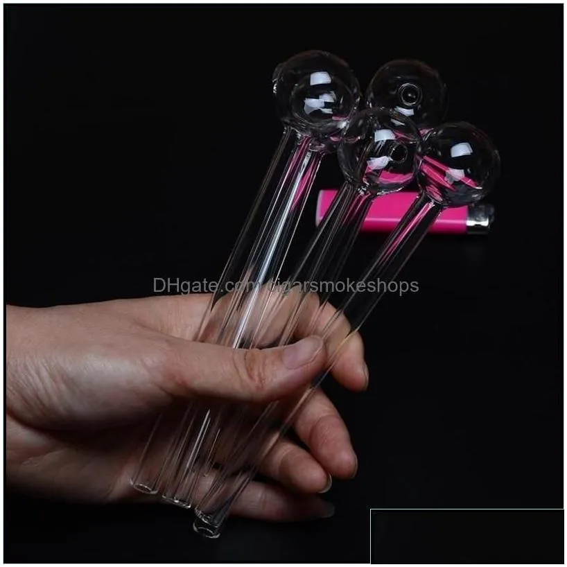 Smoking Pipes Big Oil Burner Pipe Large Pyrex Glass Tube Nails 14Cm Clear/Colourf Drop Delivery 2021 Home Garden Household Sundries A