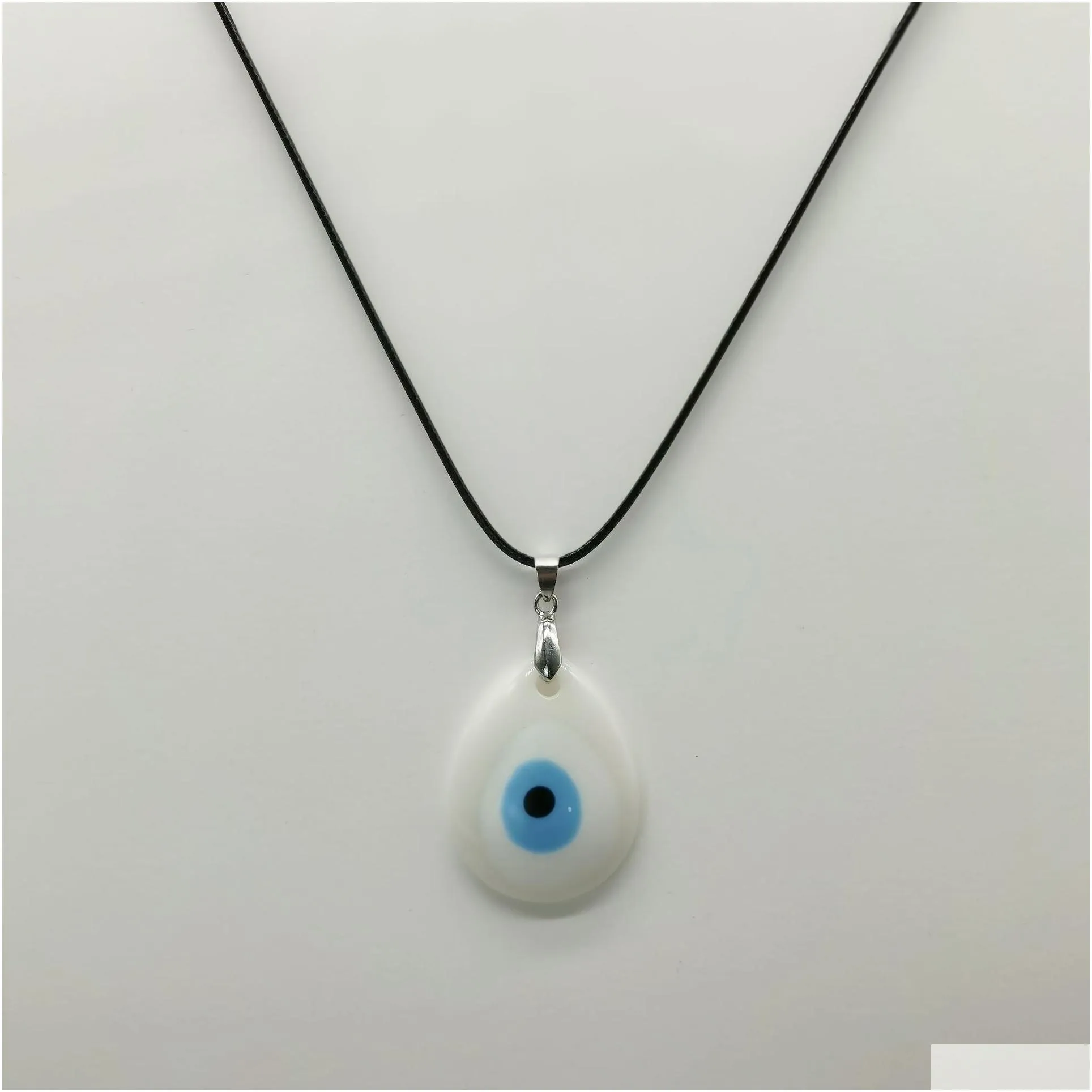 Pendant Necklaces 30Mm Coloured Resin Evil Eyes Necklaces Fashion Turkish Lucky Blue Eye Necklace For Friend Jewelry Gift Drop Deliver Dhinz