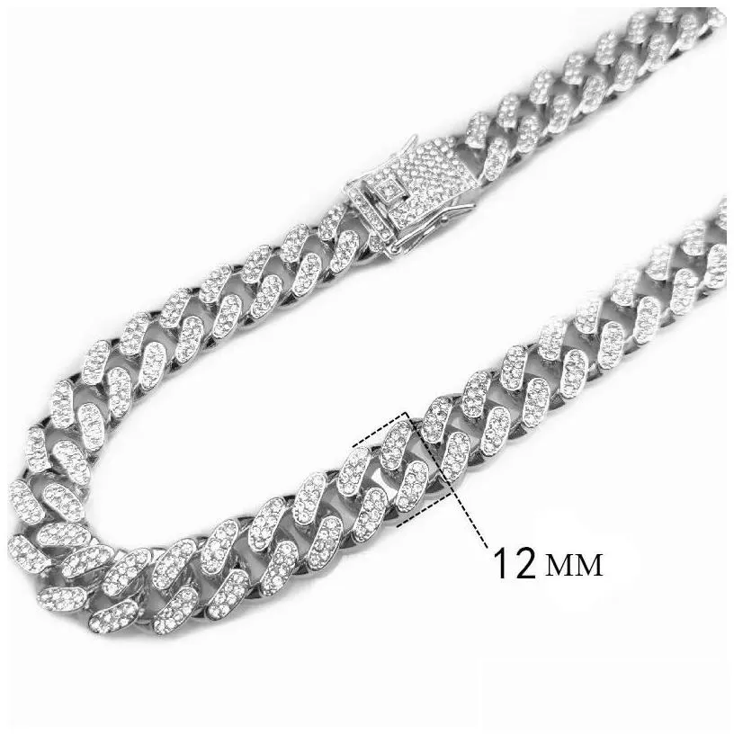 dog collars leashes 125mm pet jewelry rhinestone chain collar metal strong gold cuban link with diamond for dogs puppy cat chaindog